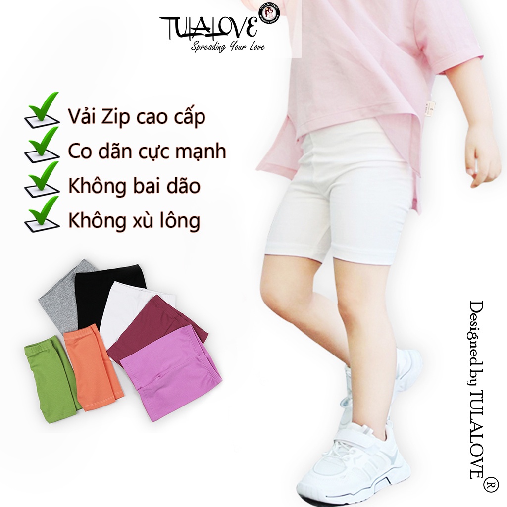 Quần Legging Đùi Cho Bé Gái Ôm Cực Xinh, quần legging bé gái quần Biker thun ôm Tulalove