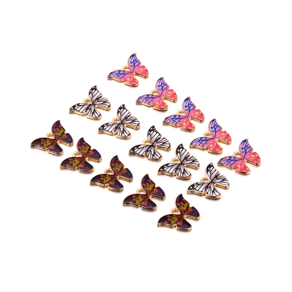 Set 10 phụ kiện ST.KUNKKA kiểu dáng bươm bướm nhiều màu sắc làm mặt dây chuyền vòng đeo tay thủ công