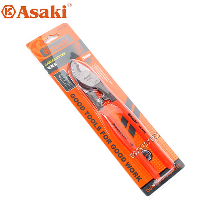 Kìm cắt cáp điện đầu bé 2 lưỡi Asaki AK-8182 10inch