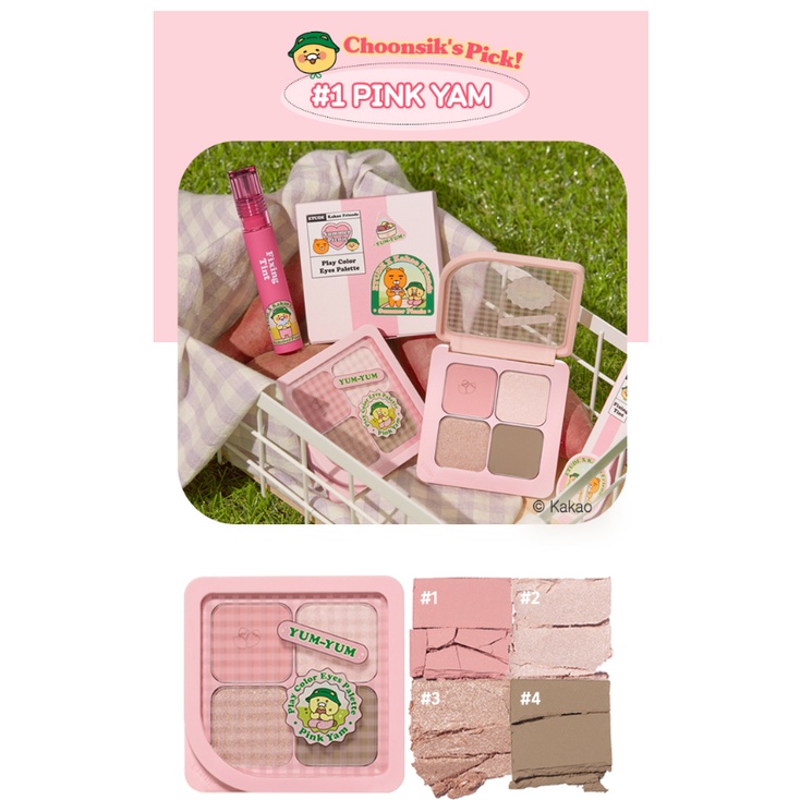 Bảng Phấn Mắt Trang Điểm Xinh Xắn Kakao Friends #1 Màu Hồng #2 Cam