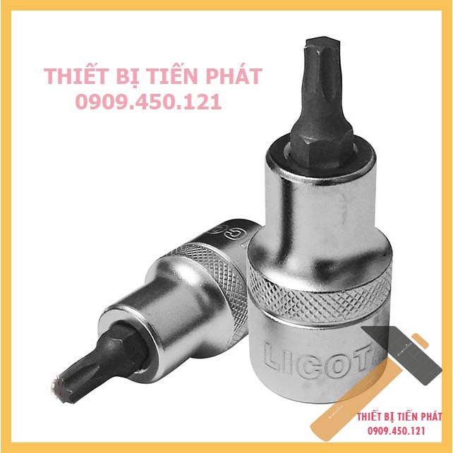 Đầu Tuýp Bulong LICOTA 1/2'' Ra Đầu Lục Giác Đủ Các Số 4, 5, 6, 8, 10, 12, 14, 17mm Cao Cấp Thép CR-V (Chính Hãng)