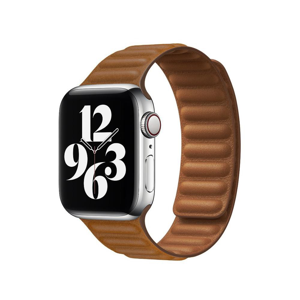 Dây Đeo Da Thật Khóa Nam Châm Cho Đồng Hồ Thông Minh Apple Watch Series 6 / 5 / 4 / 3 / 2 / 1 / Se Iwatch 38mm 42mm 40mm 44mm