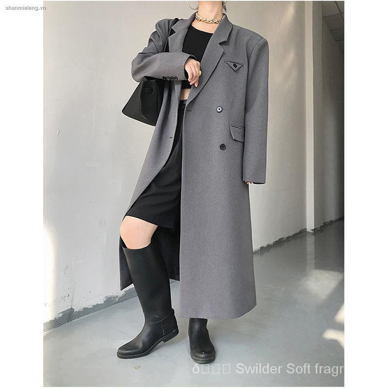 Áo khoác dáng dài qua gối thời trang mùa thu Hàn Quốc mới chất lượng cao 2021 nRrT | BigBuy360 - bigbuy360.vn