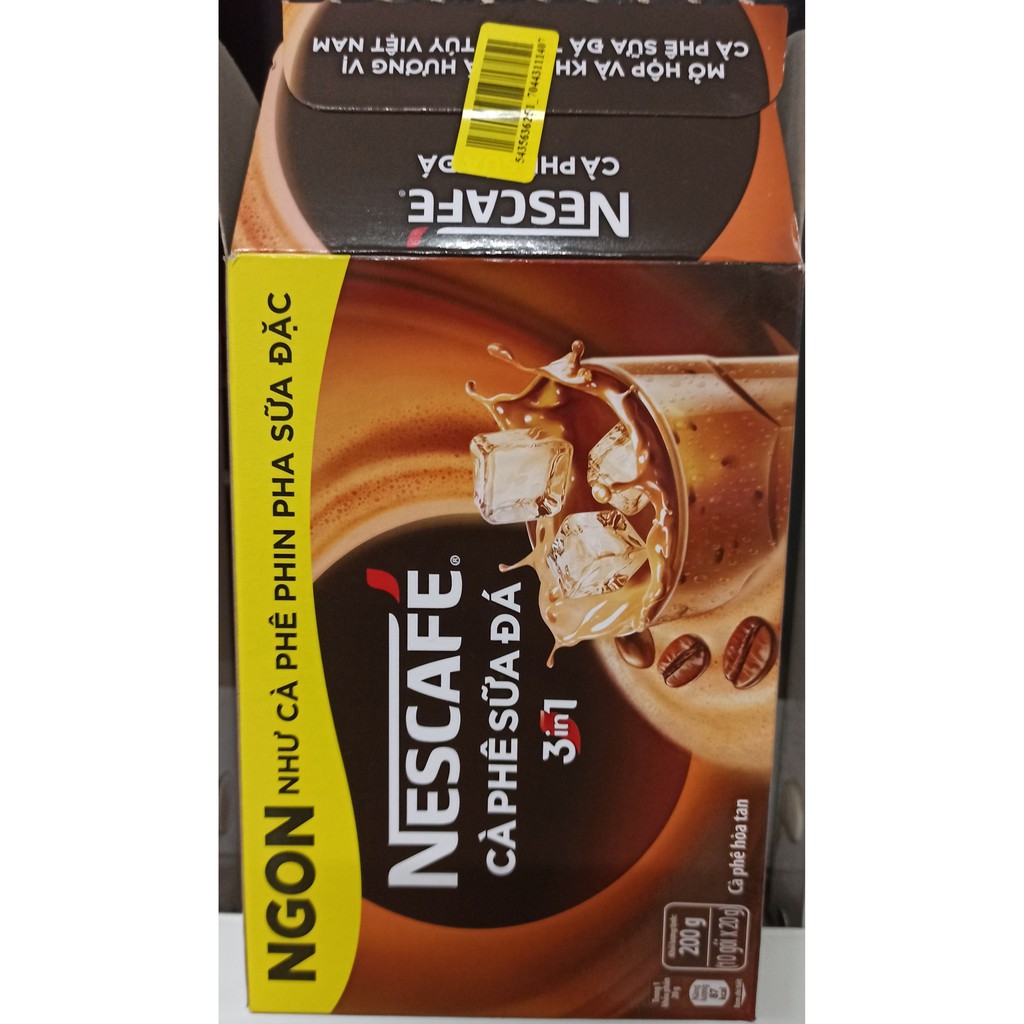 Cà phê sữa đá 3 in 1 200gam/hộp ( Cafe 10 gói x 20g/gói) NESCAFÉ R