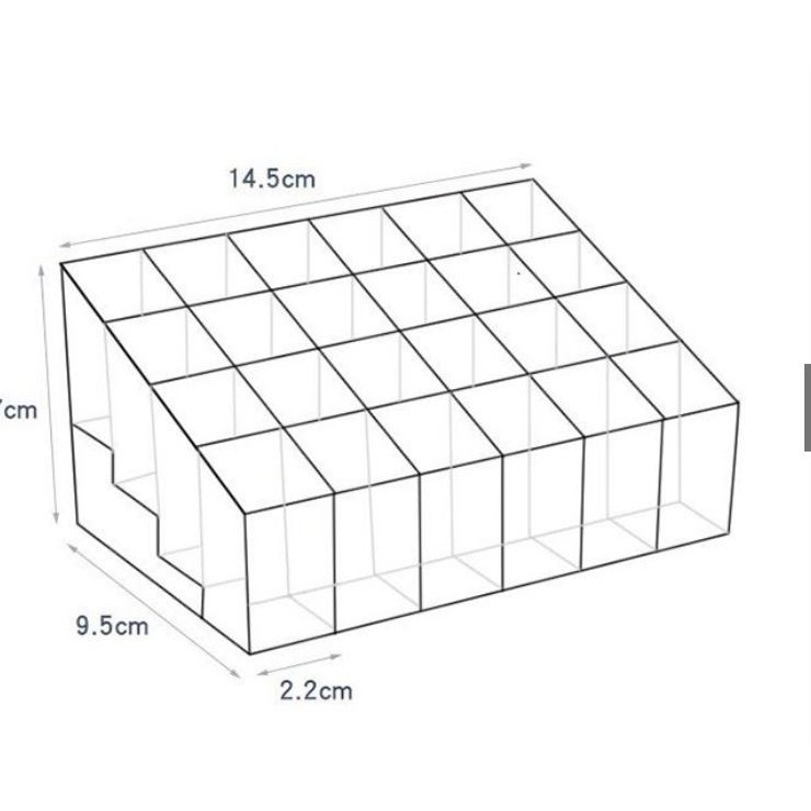 KHAY ĐỰNG SON 24 Ô LÀM TỪ NHỰA TRONG SUỐT