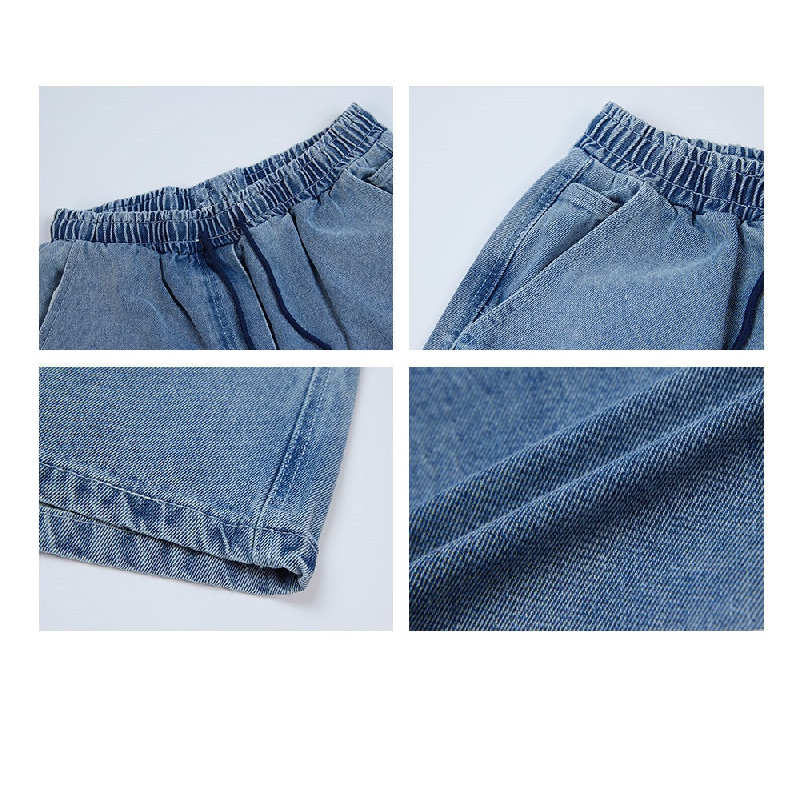 Quần Short Jeans Ống Rộng Phong Cách Nhật Bản Thời Trang Mùa Hè Dành Cho Nam Và Nữ