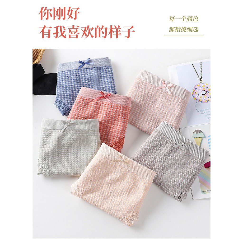 Quần Lót Nữ Cotton phối ren đính nơ điệu đà xinh xắn MÃ 9028