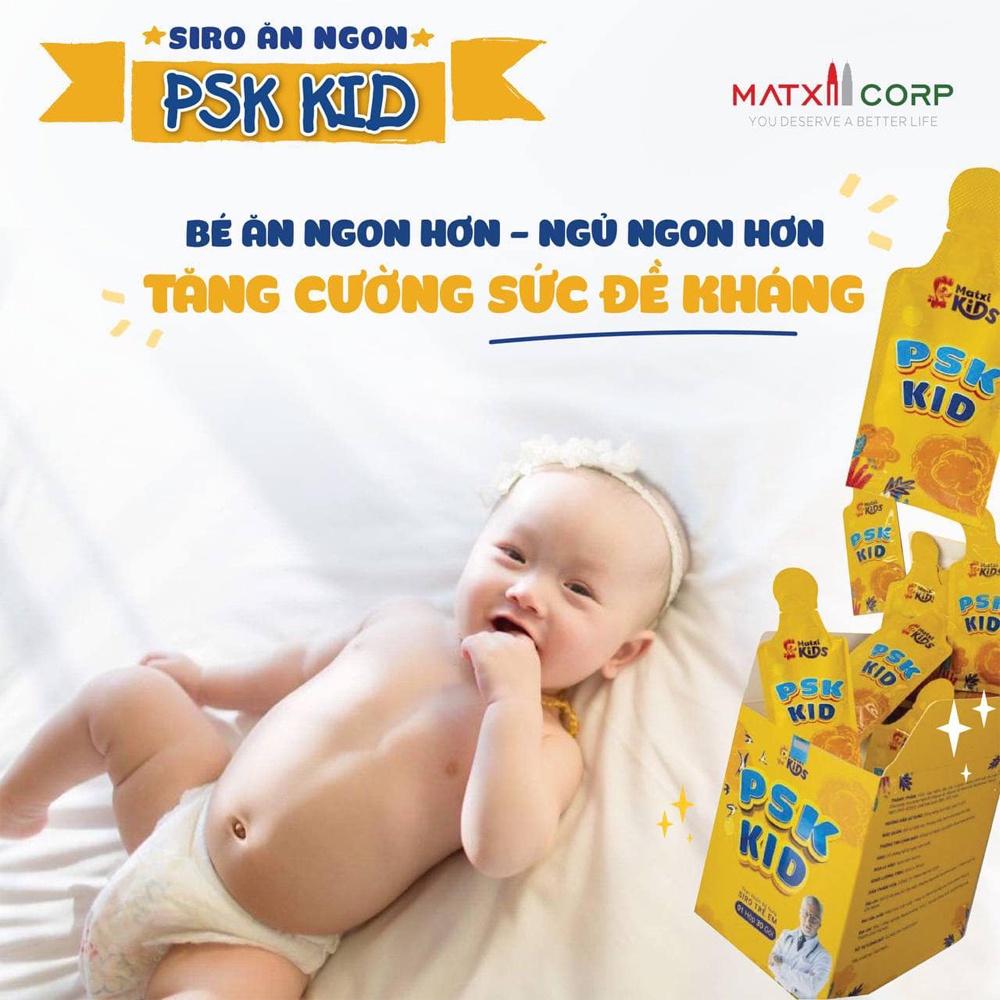 Siro Ăn Ngon PSK KID - MAXICORP Hỗ Trợ Bé Ăn Ngon Ngủ Giỏi Tăng Cân Đều, Sức Đề Kháng Tốt, Cải ThiệnTáo Bón