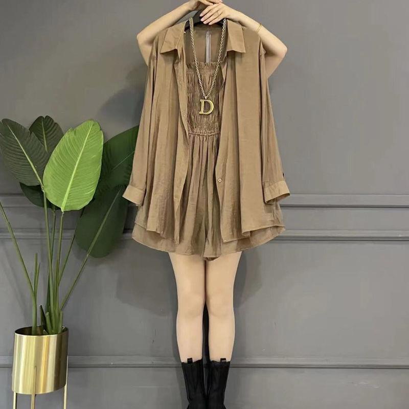 Áo Liền Quần Cardigan Plus Size Phong Cách Phương Tây Thời Trang Mùa Hè 2022 Dành Cho Nữ