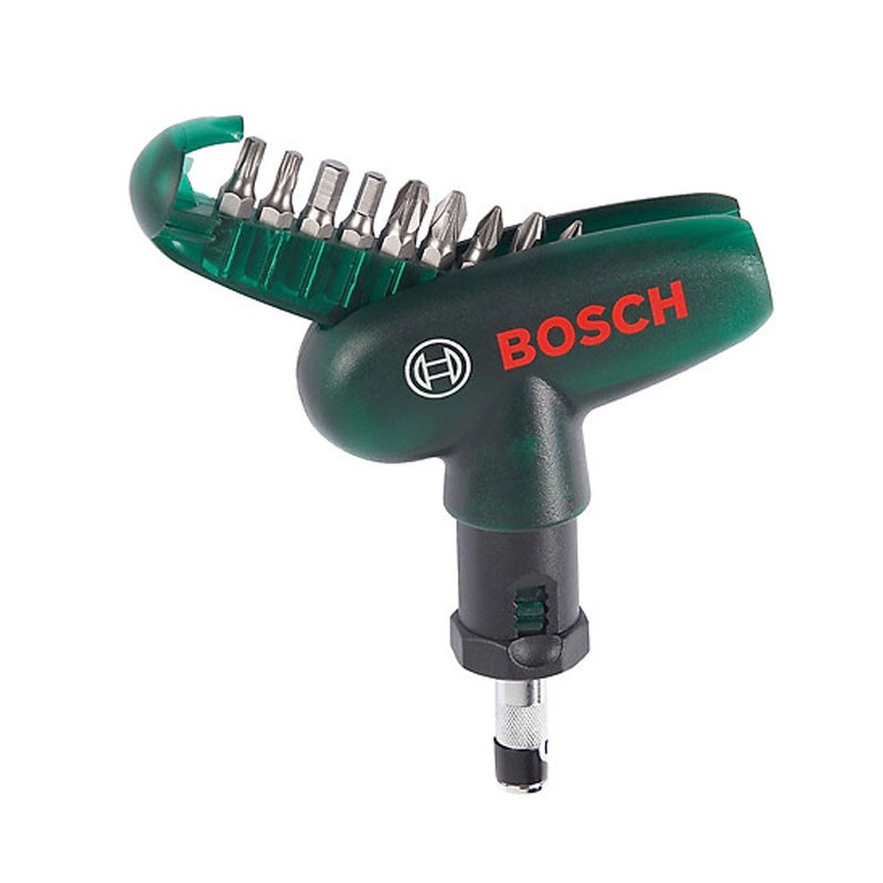 Tua vít cầm tay kèm 10 mũi vặn BOSCH 2607019510