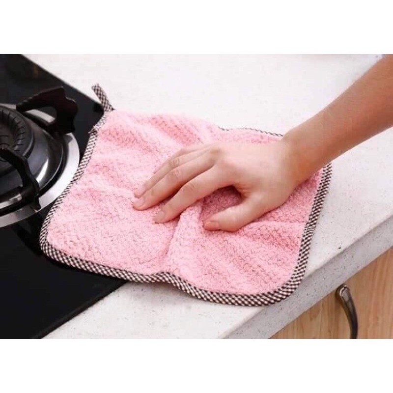 [Mã SRJULY1215 giảm 20K đơn 50K] Khăn lau tay bát chén đĩa đa năng vuông có dây treo nhiều màu | BigBuy360 - bigbuy360.vn