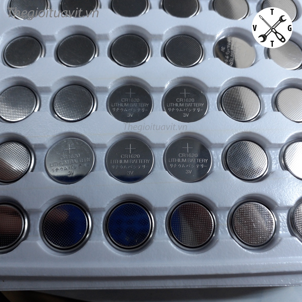 Sỉ vỉ 30 viên Pin cúc áo CR1620 3V pin nút áo hàng chuẩn bảo đảm