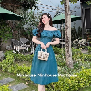 Váy trễ vai chun thô chiết eo