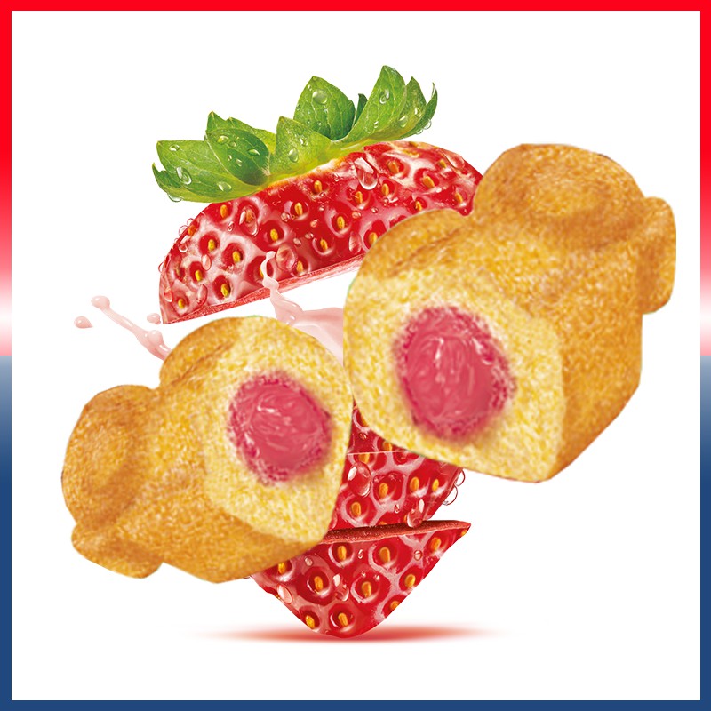 Bánh bông lan gấu nhân dâu nhập khẩu Hà Lan thương hiệu Cravingz Bear 45gram