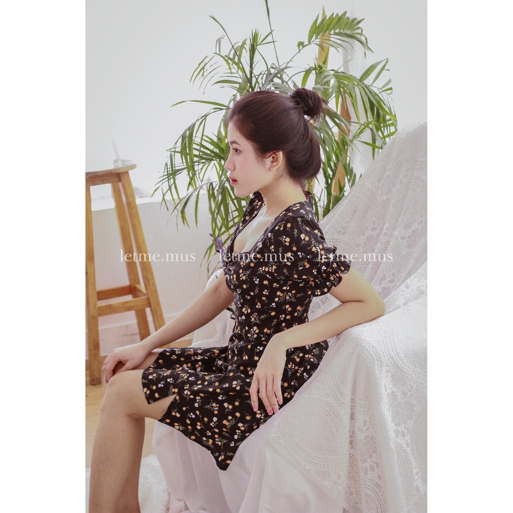 Đầm Hoa Ngắn Nhún Ngực MUS SHORT SOLA DRESS