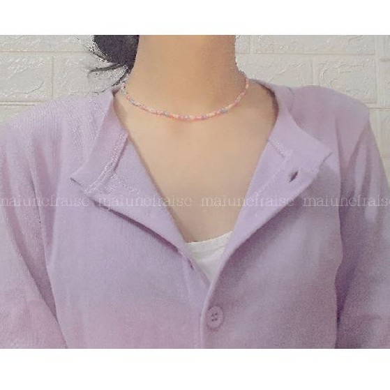 vòng cổ hạt cườm pastel