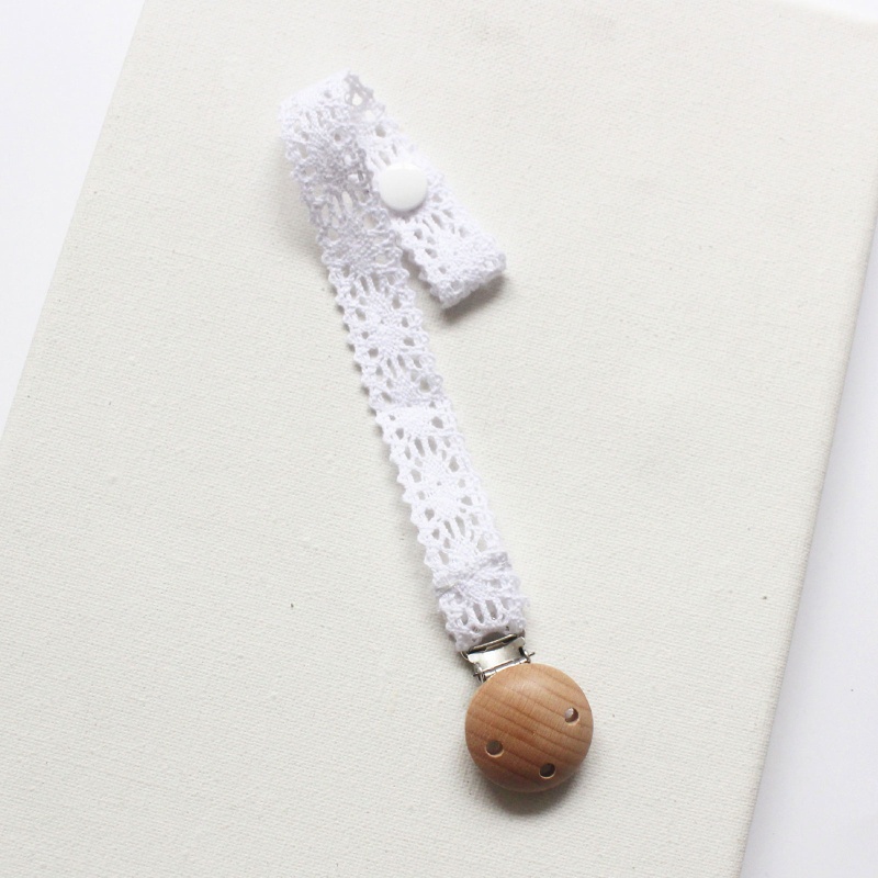 Kẹp Ti Giả Chống Thất Lạc Họa Tiết Hoa Cúc Nhỏ Phối Ren Xinh Xắn Cho Bé Sơ Sinh