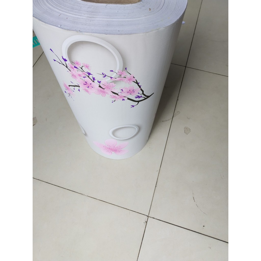 Decal giấy dán tường hoa đào hồng khổ 45cm keo sẵn