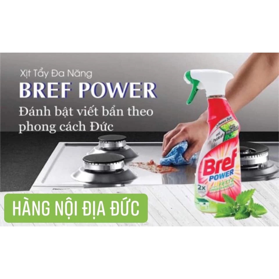 Xịt tẩy đa năng Bref Power tẩy vệ sinh tẩy bếp đánh bay vết bẩn hàng Đức chính hãng