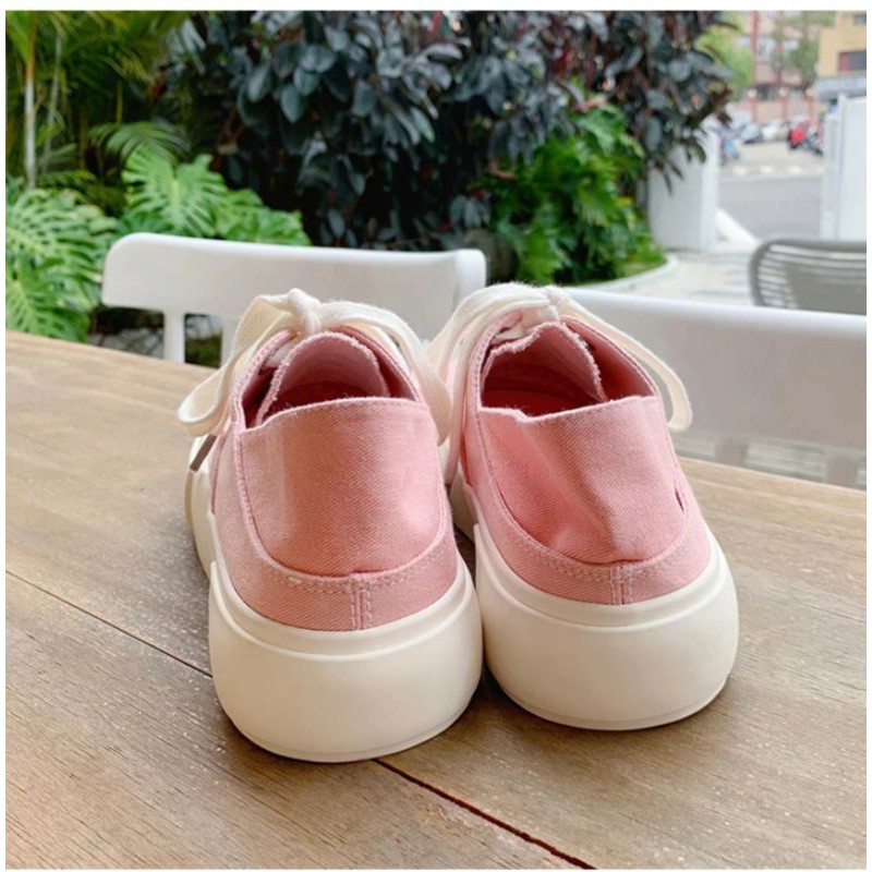 6:30PM Order Mã 005 Giày sneaker ulzzang đế cao dáng bánh mì đạp gót