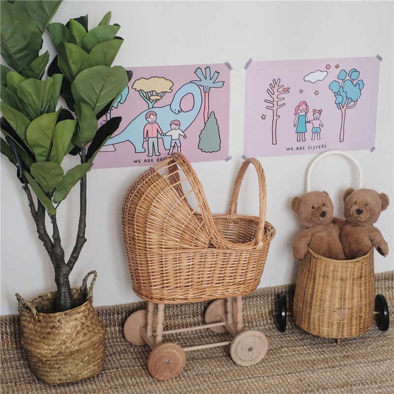 Giá xưởng - Xe đẩy mây cho bé xe nôi mây siêu xinh decor nhà cửa phụ kiện chụp hình studio