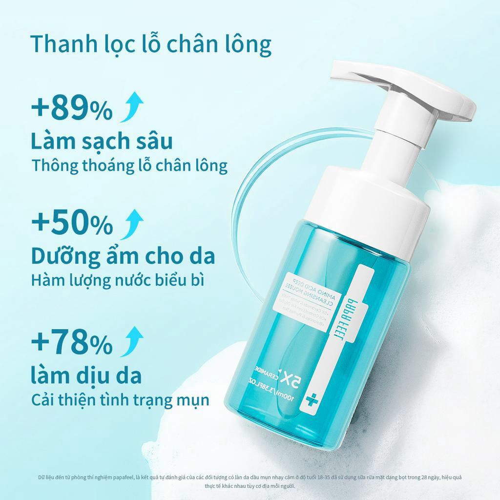 PAPA FEEL Rửa mặt tạo bọt 5X Ceramide Cho da dầu nhạy cảm 100ml