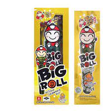 Snack Rong Biển Nướng Giòn Cậu Chủ TaoKaeNoi Big Roll Vị Mực (Hộp 6 gói-vàng)