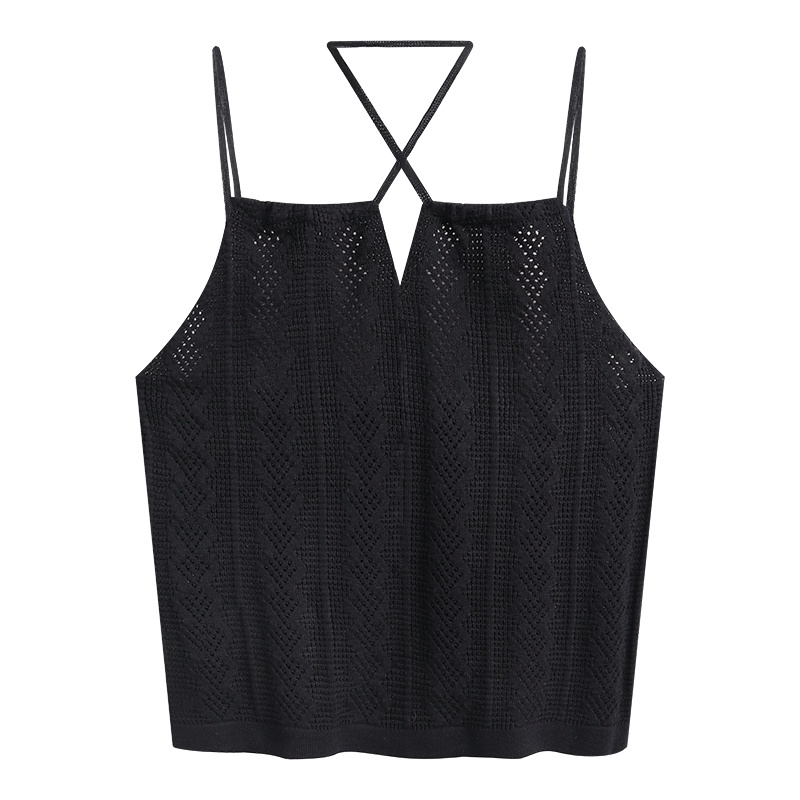 Áo dệt kim IELGY không tay phong cách Pháp thời trang cho nữ