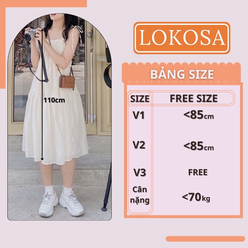 Váy Babydoll Dáng dài LOKOSA Đầm Voan hai dây suông Hàn Quốc Thiết kế nhiều lớp Phù hợp đi chơi đi dự tiêc cưới VD042 | BigBuy360 - bigbuy360.vn