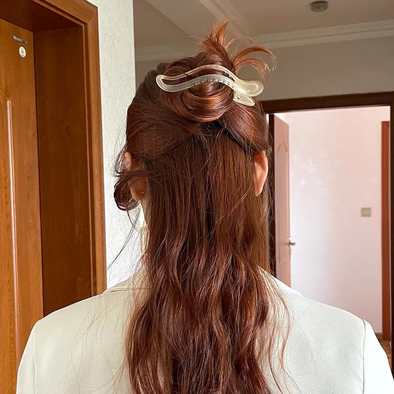 Kẹp Tóc Đuôi Ngựa Acrylic Nhám Màu Gradient Đơn Giản Thời Trang Cho Nữ