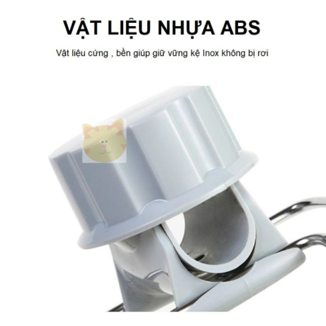 Kệ inox gắn vào vòi nước đựng đồ rửa chén, nhà tắm