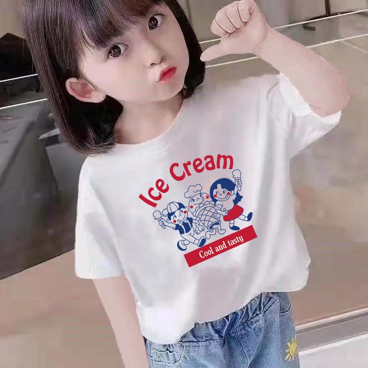 Hàng Mới Về Mới Áo Thun Cotton Tay Ngắn Phong Cách Mới ~ 2022 Cho Bé Gái