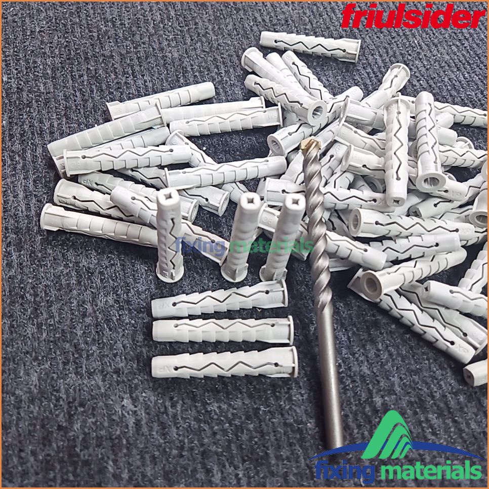 Combo gồm 100 cái tắc kê nhựa Friulsider XP (SX tại Ý) + 1 mũi khoan Heller (SX tại Đức)