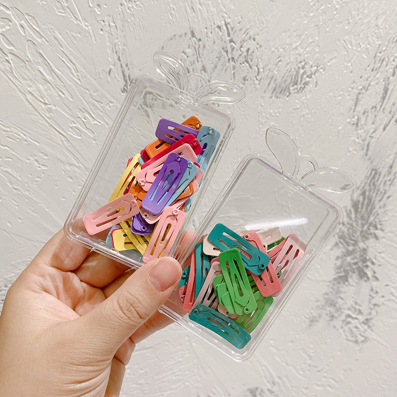 Set 30 Kẹp Tóc Hình Vuông Màu Kẹo Ngọt Phong Cách Hàn Quốc Cho Bé Gái