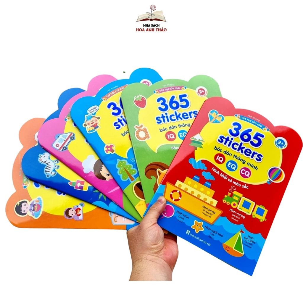 Sách - 365 stickers Bóc dán thông minh song ngữ Việt Anh dành cho trẻ từ 2-6 tuổi (Bộ 6 cuốn)