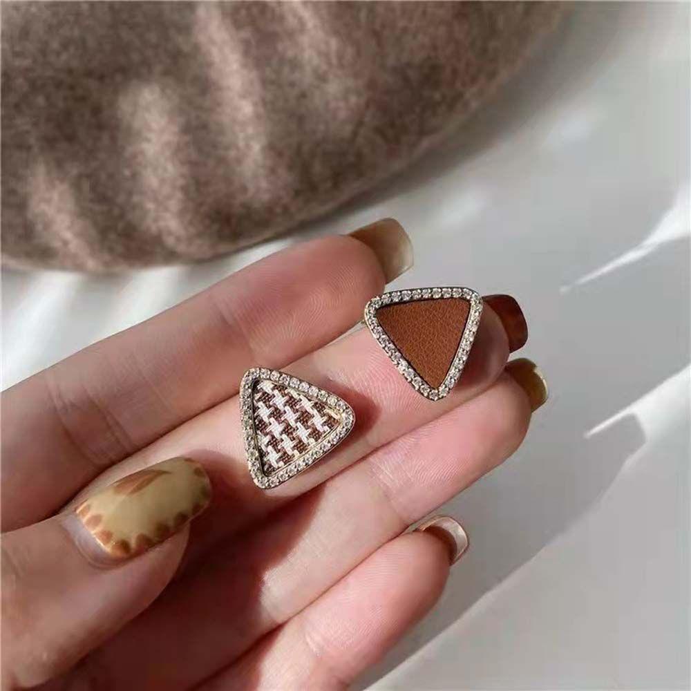 JARRED Khuyên Tai Hình Tam Giác Bằng Hợp Kim Bạc Phong Cách Hàn Quốc Ngọt Ngào