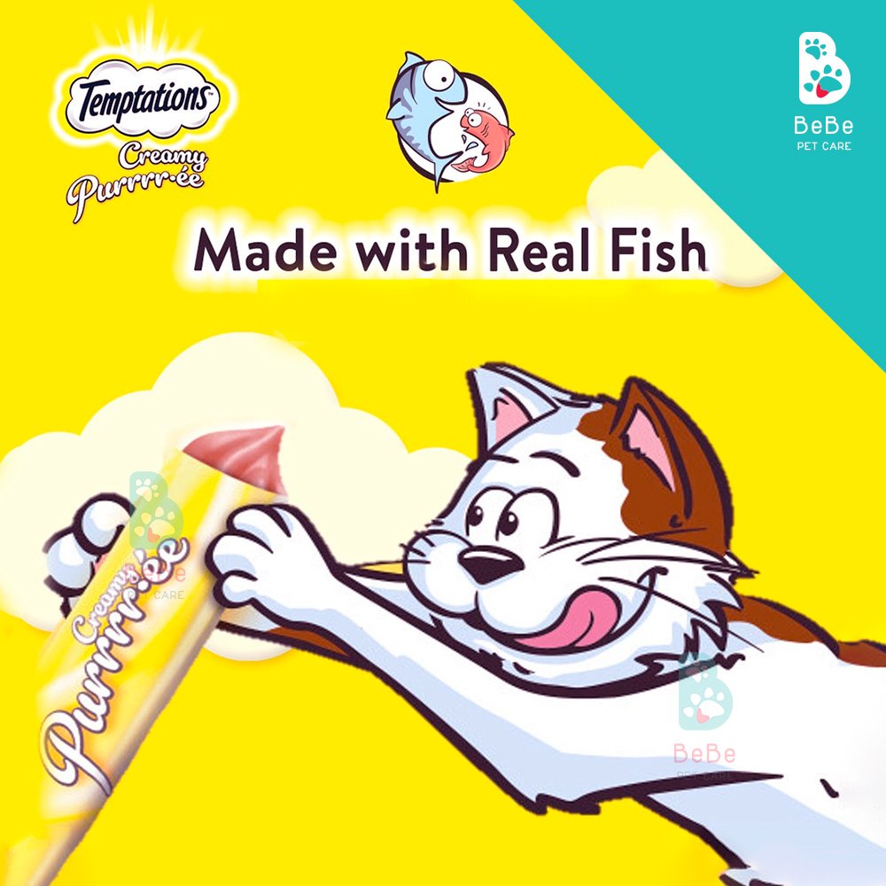 TEMPTATIONS Creamy Puree Cat Treats - Món Ăn Vặt Yêu Chiều Boss Hết Nấc - Nhập Khẩu Từ Mỹ