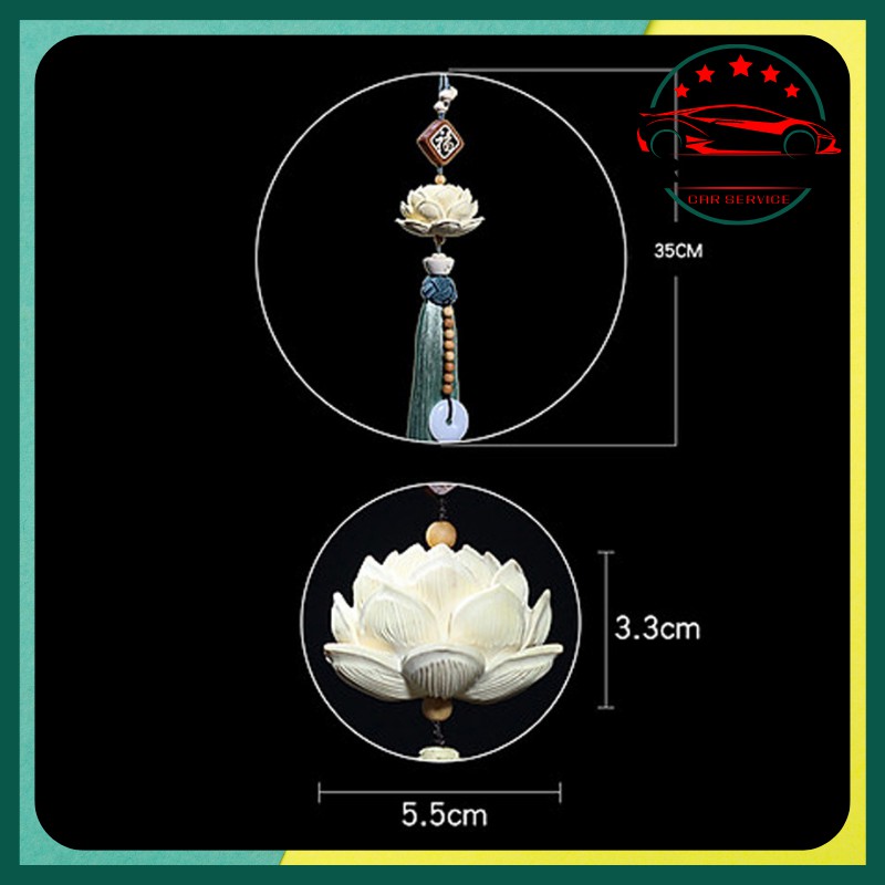 Khánh Liên hoa Treo xe hơi xe ô tô Trang Trí  Dây Treo phong thủy Phật Gỗ Hoàng Dương.