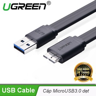 "Chính hãng" Dây cáp micro USB 3.0 dẹt sang USB 3.0 dùng cho Samsung Note 3/S4/S5 UGREEN US130