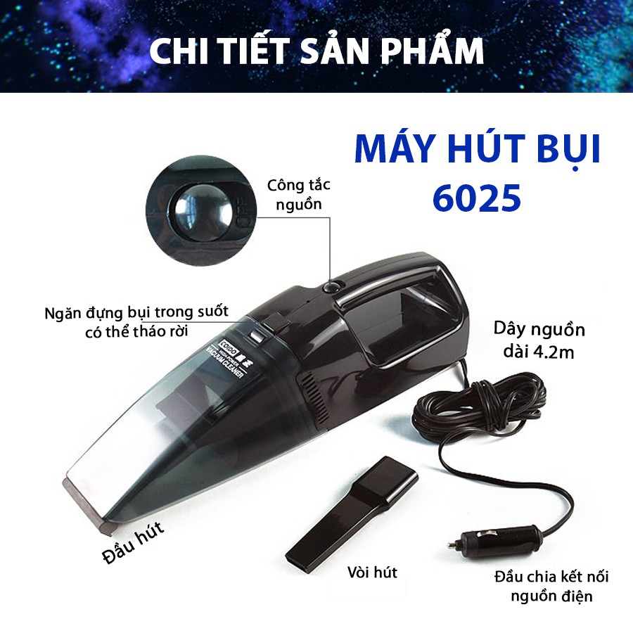 Máy Hút Bụi Ô Tô, Nhà Cửa Vacuum Cleaner Coido 6025