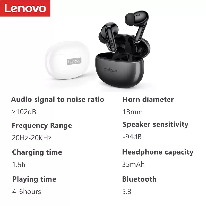 Tai nghe không dây Lenovo XT88 TWS nguyên bản MỚI Bluetooth 5.3 Giảm nhiễu âm thanh nổi kép tai nghe chơi game android