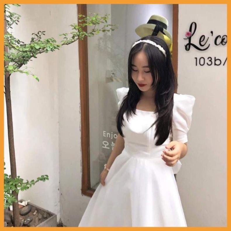 [ Có mút ngực ] Đầm dự tiệc trắng xòe nơ lưng Cindy Dress sang trọng [BAO ĐẸP, BAO XINH] | BigBuy360 - bigbuy360.vn