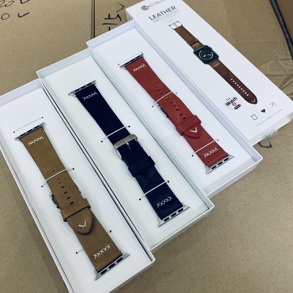 Dây da cho đồng hồ Apple Watch chính hãng COTEetCI Leather Band cao cấp đủ size38/40 42/44