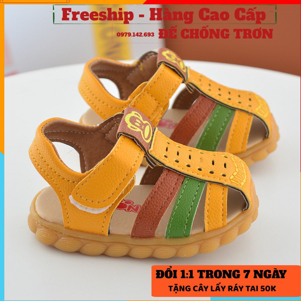 Sandan tập đi cho bé trai và bé gái đế chống trơn trượt