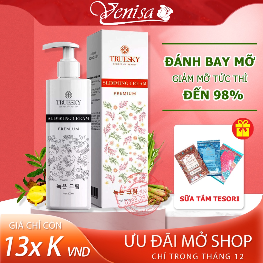 Kem tan mỡ bụng Truesky CHÍNH HÃNG, Kem giảm mỡ bụng chiết xuất quế gừng, giúp giảm mỡ giảm cân an toàn hiệu quả KTM1