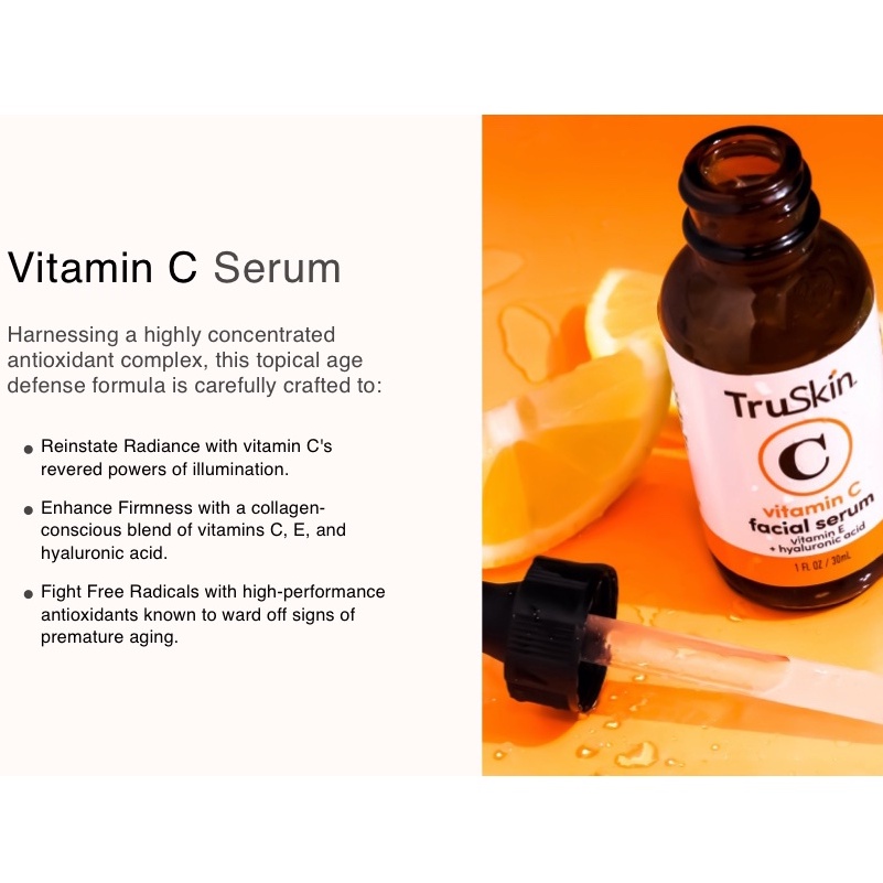 [Giá Sỉ USA] Serum Truskin Vitamin C, 30ml Chuyên về Thâm Nám Tan Nhan Chính Hãng USA
