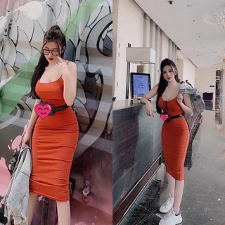 {NHẬP MÃ VOUCHER GIẢM GIÁ}Váy nữ 2 dây nhọn không xẻ nhiều màu ôm body sang chảnh Annastore có ẢNH THẬT khách chụp feedb