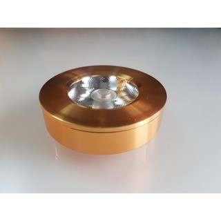 Đèn Led ốp trần nổi 5W tròn, vỏ vàng, ốp tủ quần áo, tủ bếp, tủ trưng bầy