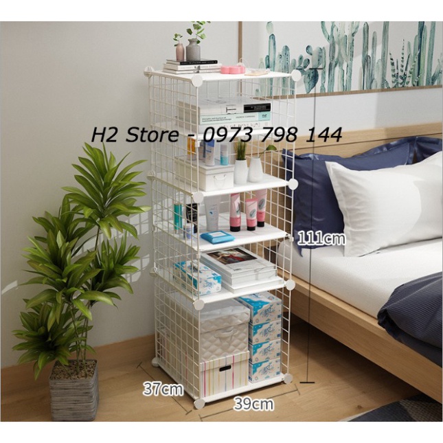 [RẺ NHẤT SHOPEE] TỦ NHỰA, LƯỚI QUÂY LẮP GHÉP 1 Ô TO + 4 Ô NHỎ MÀU TRẮNG