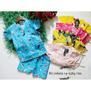 Bộ yukata thô lụa cao cấp cho bé